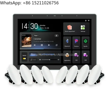 8-Inch Smart Home Background Music Host Amplifier 8-Channel for Bluetooth 2 Zone Home Automation Theatre System Home Amplifier
