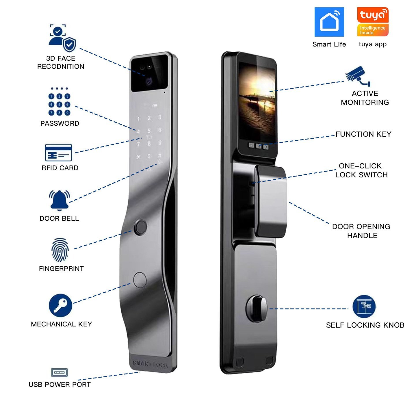 2026/07/40678.jpg Graffiti Smart Lock with Facial Recognition & Video Intercom – Fully Automatic Anti-Theft Fingerprint Door Lock - Image 1
